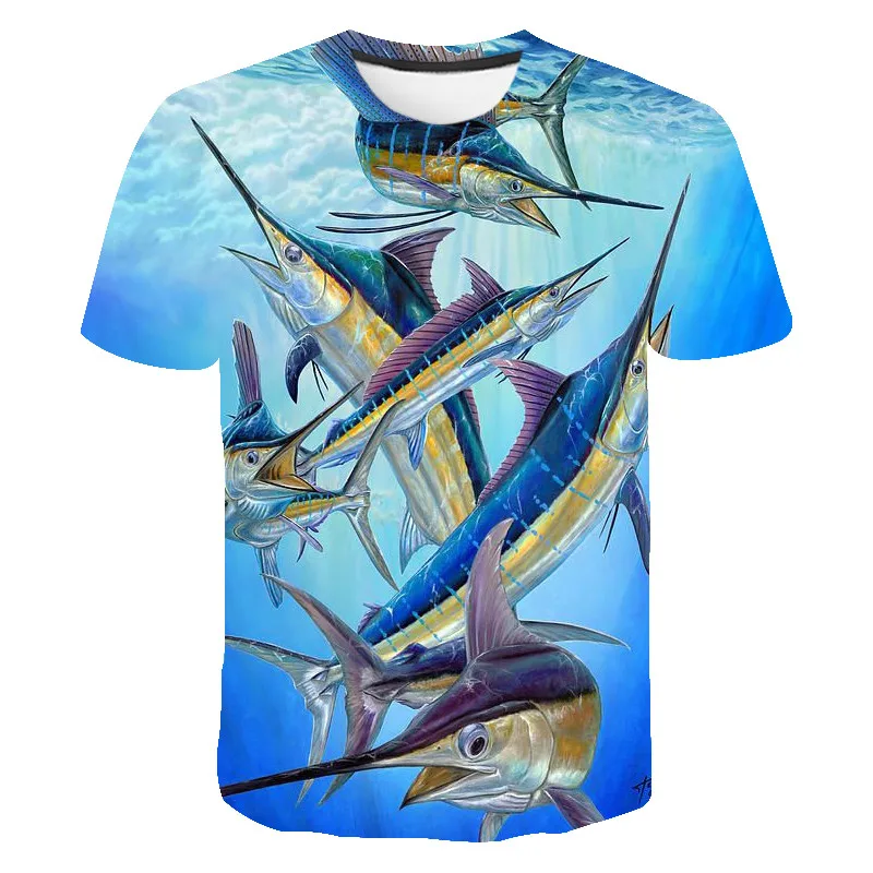 

2022 Fishing Harajuku Men Ladies Kids 3D Printed T Shirts Fashion Tops Summer Short Sleeve Cool T Shirts