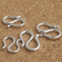 100 925 silver jewelry hook pure silver diy jewelry s fish hook necklace buckle bracelet clasp accessories