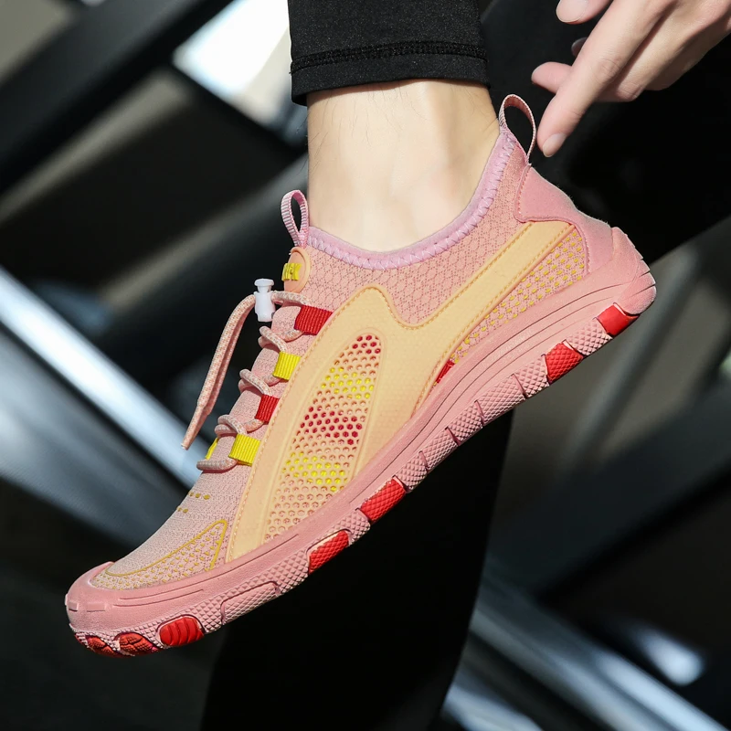 JIEMIAO Summer Men Running Shoes Mesh Breathable Women Sneakers Outdoor Marathon Sports Shoes Gym Fitness Footwear