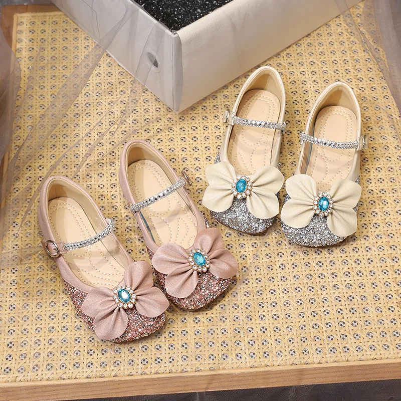 

New Children Flats Dance Performance Girls Princess Party Leather Shoes Children Baby Toddler Casual Breathable Student Kids 03