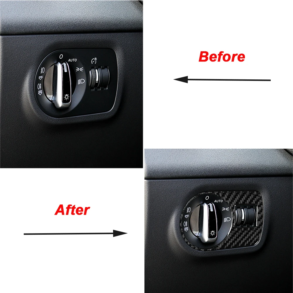 Углеродное волокно кнопка переключения фар автомобиля рамка накладка