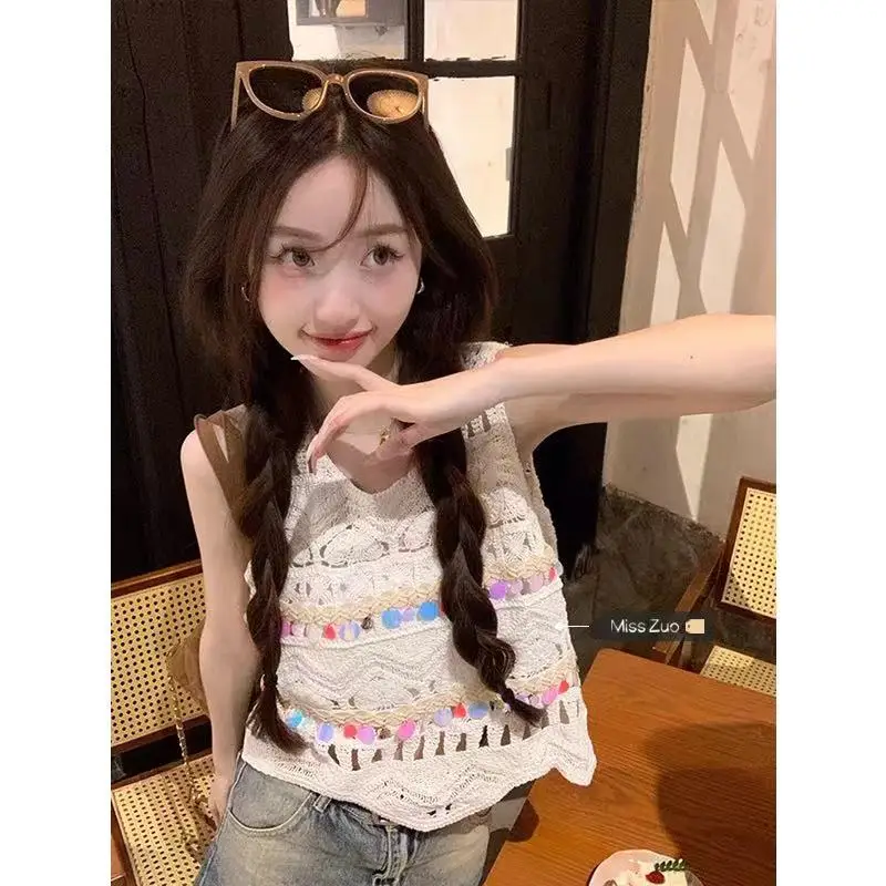 

New summer crochet cutout bohemian Camisole thin and cool