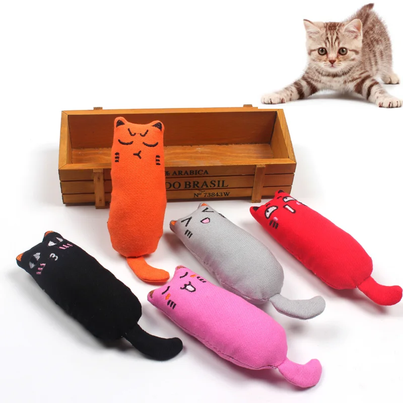

Pet Plush Toys Claws Thumb Bite Cat Mint Scratcher Teeth Grinding Catnip Cat Toy Interactive Tools Pet Supplies Cat Accessories