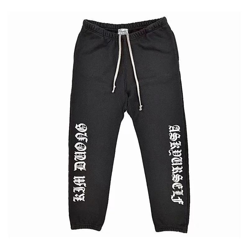 

Quality 2023ss Good Fashion Sweatpants Men 1:1 Askyurself Drawstring Black Graphic WomenPants Overalls Streetwear