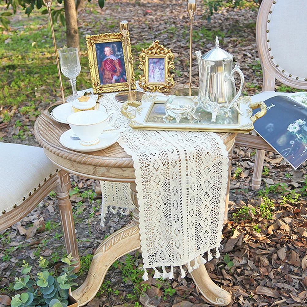 

2 Pcs Dresser Scarf Coffe Table Table Decor Table Decor Lace Table Mat Wedding Table Decor Desktop Rustic Placemat