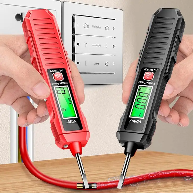 

Electrical Tester Voltage Detector Pen LED Display Non-Contact Voltage Tester AC 12V-300V Buzzer Alarm Wire Breakpoint Finder