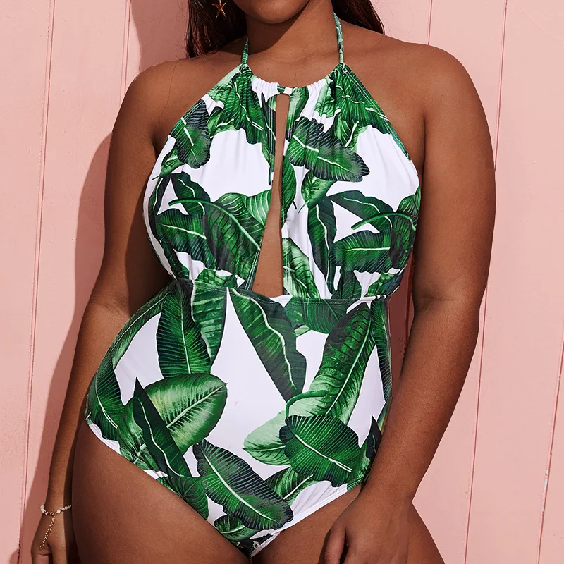2022 One Piece Swimsuit Bathing Suit Plus Size Swimwear Sexy for Women Monokini Neon Green Leotard Tummy Control Monokini Print