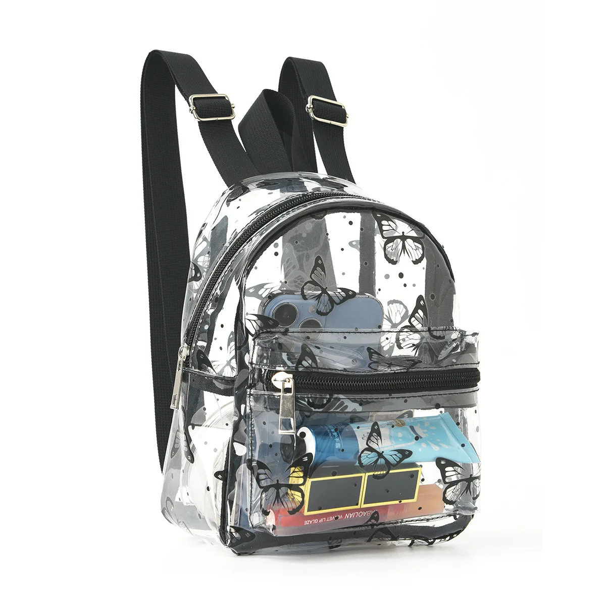 Рюкзак женский водонепроницаемый из ПВХ Модный ранец с бабочками для студентов