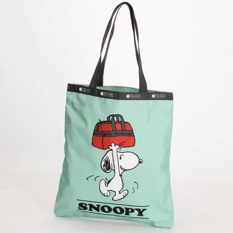 

Kawaii Sanrio Snoopy Lesportsac Anime Cartoon Print Casual Women Cloth Bag Cartoon Bag Tote Portable Shoulder Bag Toys for Girls