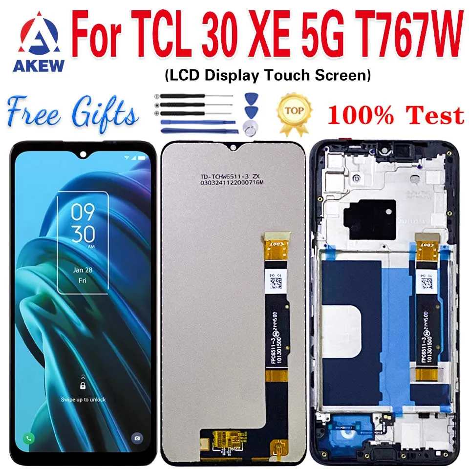 Фото AKEW новый оригинальный ЖК-дисплей для TCL 30 XE 5G Tcl 30XE T767W сенсорный экран T767 дигитайзер в сборе запасные части №1