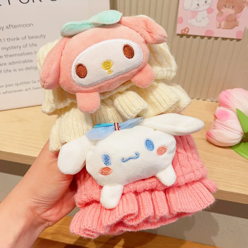 

Sanrio Cinnamoroll Kawaii Anime Neckerchief Girl Heart Cute Cartoon Kuromi Knitted Pullover Scarf Lovely Creative Gift Girl Toys