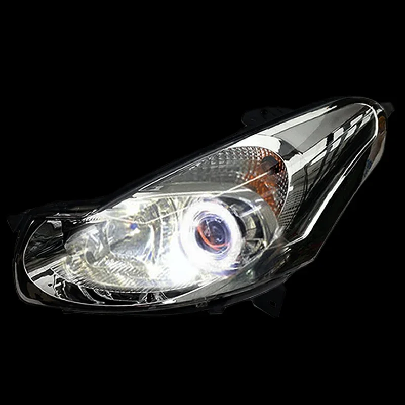 Фото Кастомизированные светодиодные фары Full LED для Citroen C2 2006-2012 с биксеноновыми линзами и дневными ходовыми огнями (DRL) №2
