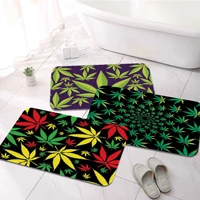 weed leaf room mats anti slip absorb water long strip cushion bedroon mat bedside area rugs