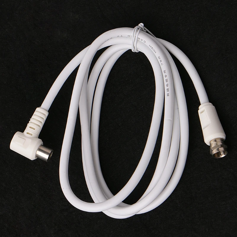 

9.5mm White 90 Degrees Male To F Type Male Coaxial TV Satellite Antenna Cable