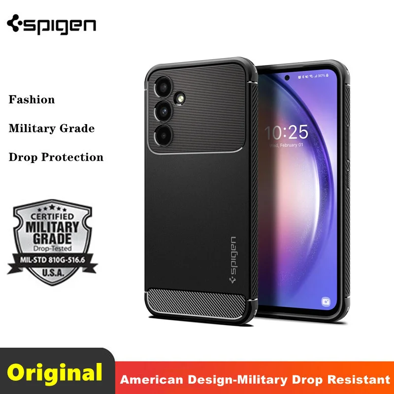 

Spigen [Rugged Armor] Silicone Carbon Fiber Phone Case Suitable For Samsung Galaxy A54 Simple And Shockproof Ultra Thin Shell
