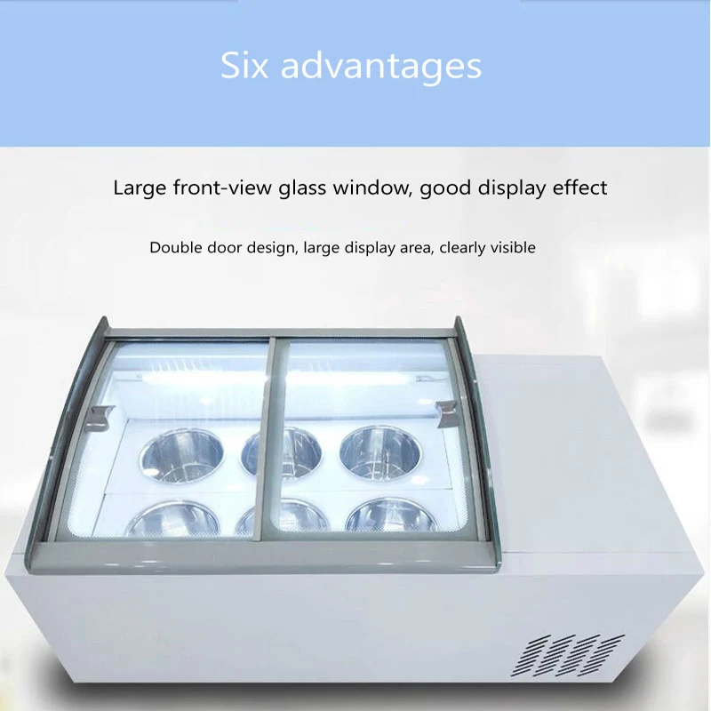 Изогнутая Раздвижная стеклянная дверь холодильник дисплей мороженое цена шкафа