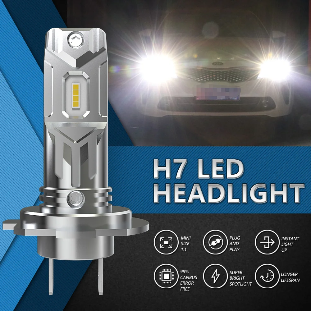 Сверхъяркая лампа для фар головного света H7 100 лм H18 Turbo Mini 6500 Вт K фара Hyundai Tucson I30 I40