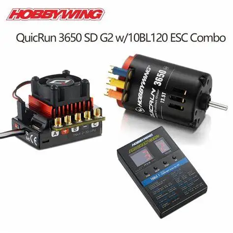 HobbyWing QuicRun 3650 сенсорный бесщеточный G2 с 10BL120 120A + светодиодный программный блок
