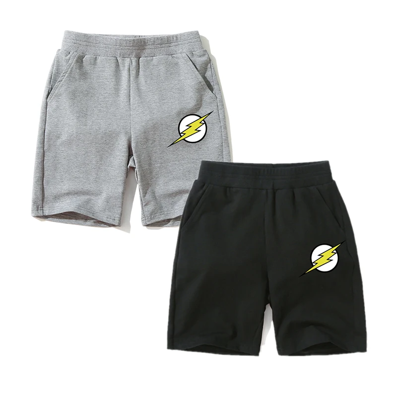 Aimi Lakana Boys Summer Half Pants Flash Man Printed Shorts Kids Casual Pants Youth Black Grey Pant