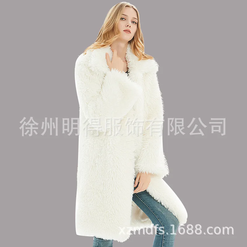 Autumn and Winter New Coat Faux Fur Loose Plush Coat Faux Fur for Women