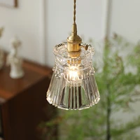 modern transparent glass pendant lamp led dining table chandelier indoor hanging light for living room bedroom restaurant bar