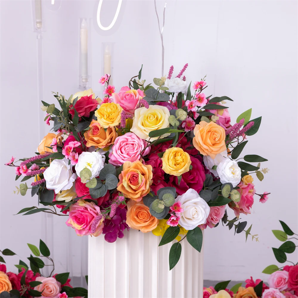 Украшение для свадебной вечеринки цветные розы на заказ цветочный шар круг