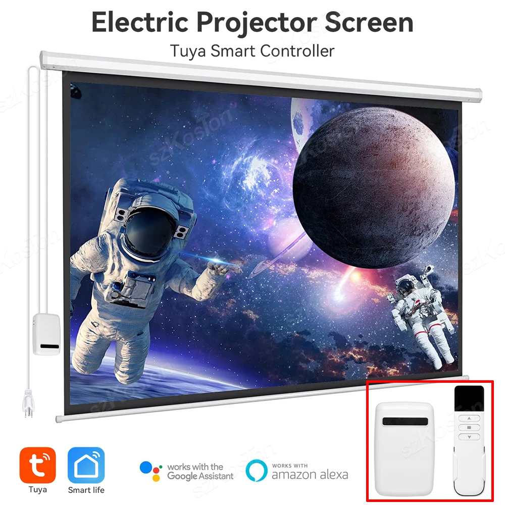 

Tuya Home Theater Projector Screen Switch Voice Control Smart TV Projector Electric Screen Controller for Alexa Google SmartLife