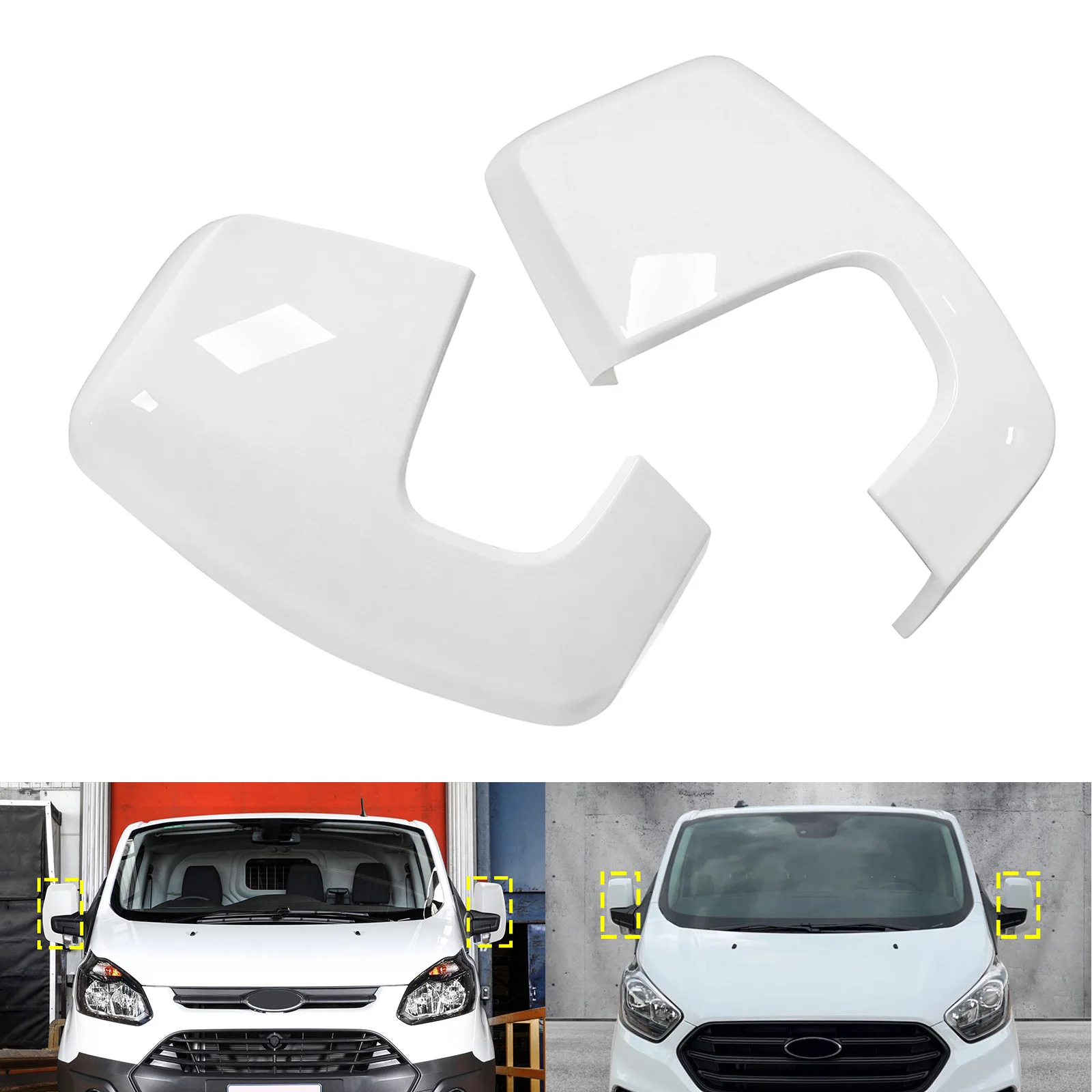 

Для Ford Transit Custom 2012-2020 белые крышки дверных зеркал левый + правый