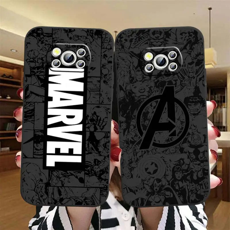 

Avengers Marvel Cool Comics Phone Case For Xiaomi Mi Poco X5 X4 X3 NFC F5 F4 F3 GT M5 M5s M4 M3 Pro C50 C40 5G Black Cover