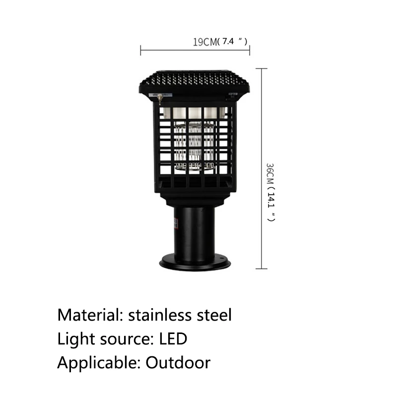 Противомоскитная лампа ANITA на солнечной батарее Современная наружная черная