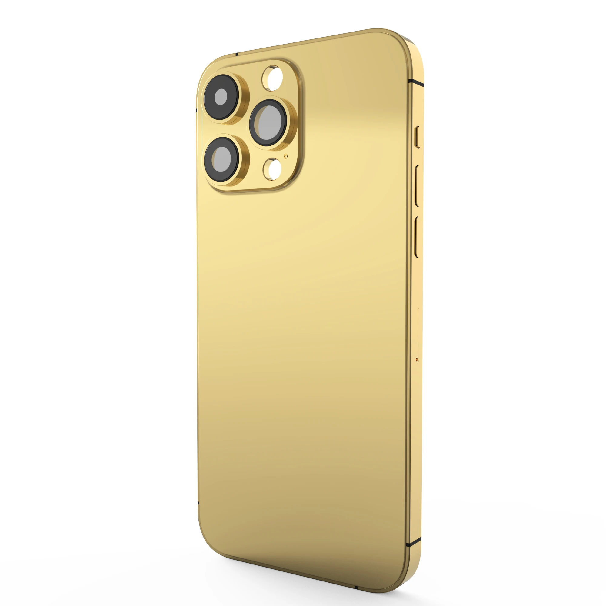 24K Gold Housing For iPhone 14 Pro Max Replacement Battery Cover For 14 Pro With Gold Side Button Back Shell Limited Edition