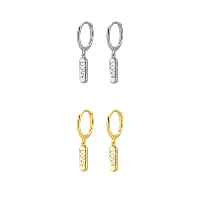 

Глянцевые висячие серьги с надписью LOVE для женщин, петли, круглые клипсы, серьги, рок, панк, ювелирные изделия, необычные серьги, аксессуары