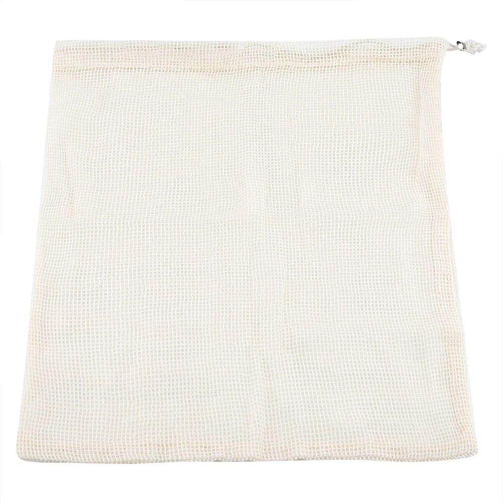 

Cotton Mesh Bags Lightweight Fruit Vegetable Shopping Storage Recyclable Net Bags 30 x 45 cm
