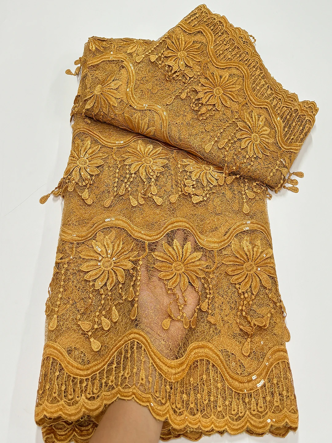 Модное Африканское Молочное Шелковое Кружево С Вышивкой Блестками Французская