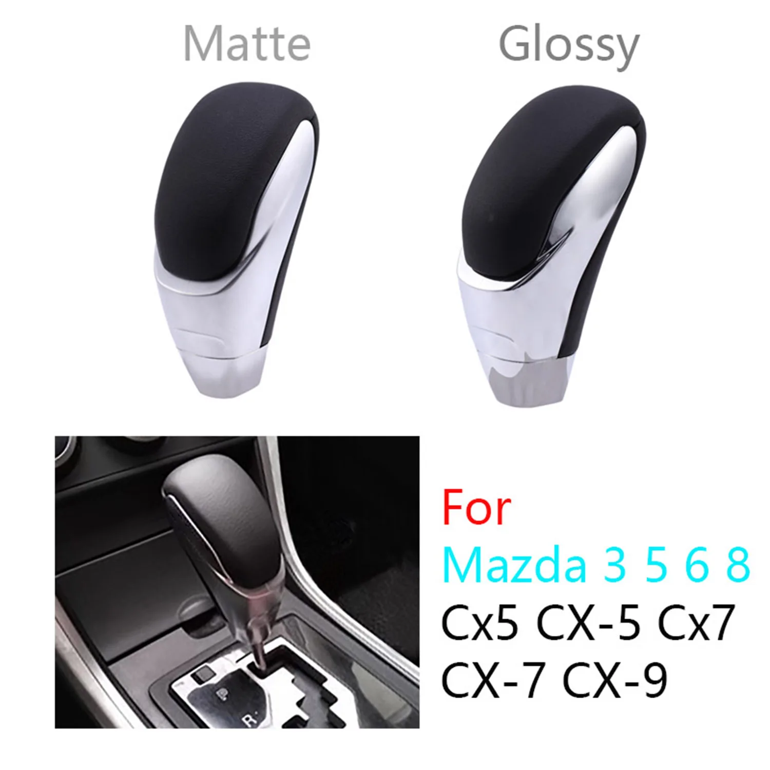 

Car Gear Shift Knob Leather Gear Shift Head for Mazda 3 5 6 8 Cx5 CX-5 Cx7 CX-7 CX-9 Lever Shifter Stick Matte
