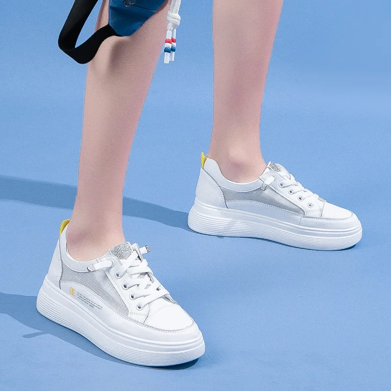 

New women's casual mesh shoes women's single shoes lace-up flat women's shoes thick sole shoes women shoes women