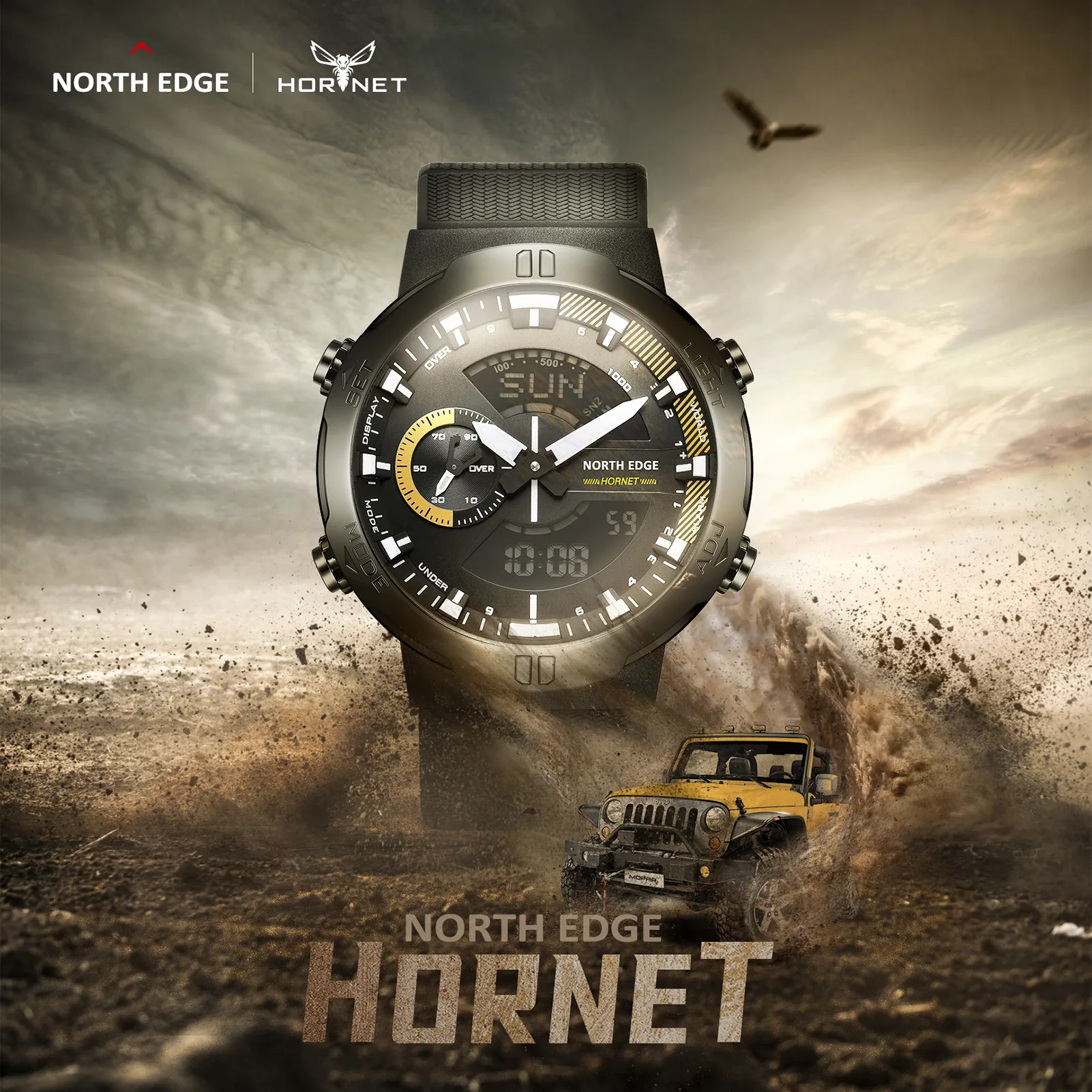 North Edge HORNET Outdoor Men Digital Sports Smart Watch LED Screen Luminous Waterproof With Stopwatch Alarm | Электроника