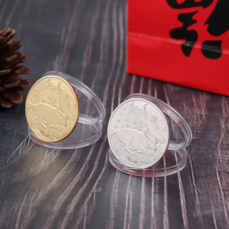 Памятная монета ко году быка золотой серебряный Декор | Дом и сад