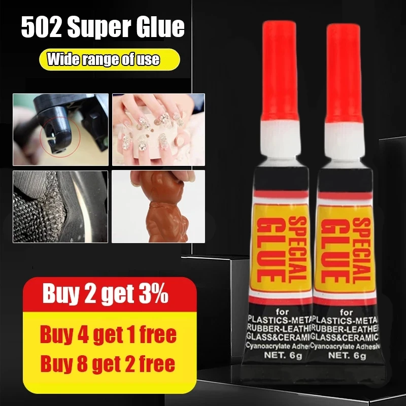 

10Pcs Liquid Super Glue Wood Rubber Metal Glass Cyanoacrylate Adhesive Stationery Store Nail Gel 502 Instant Strong Bond Leather