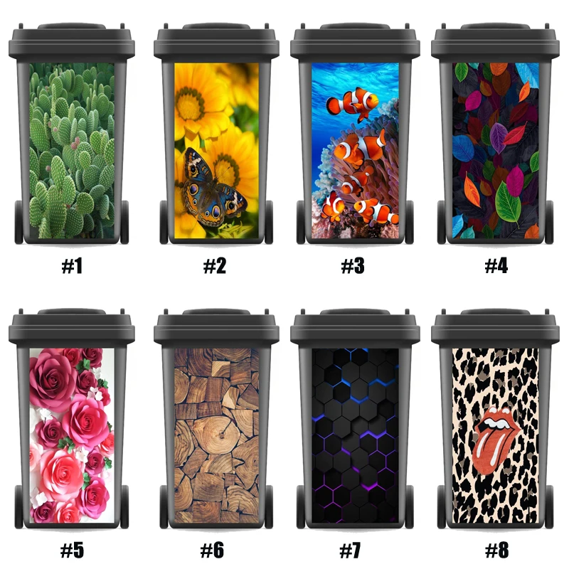 Модные настенные 3d наклейки на крышку мусорного бака водонепроницаемые кухонные