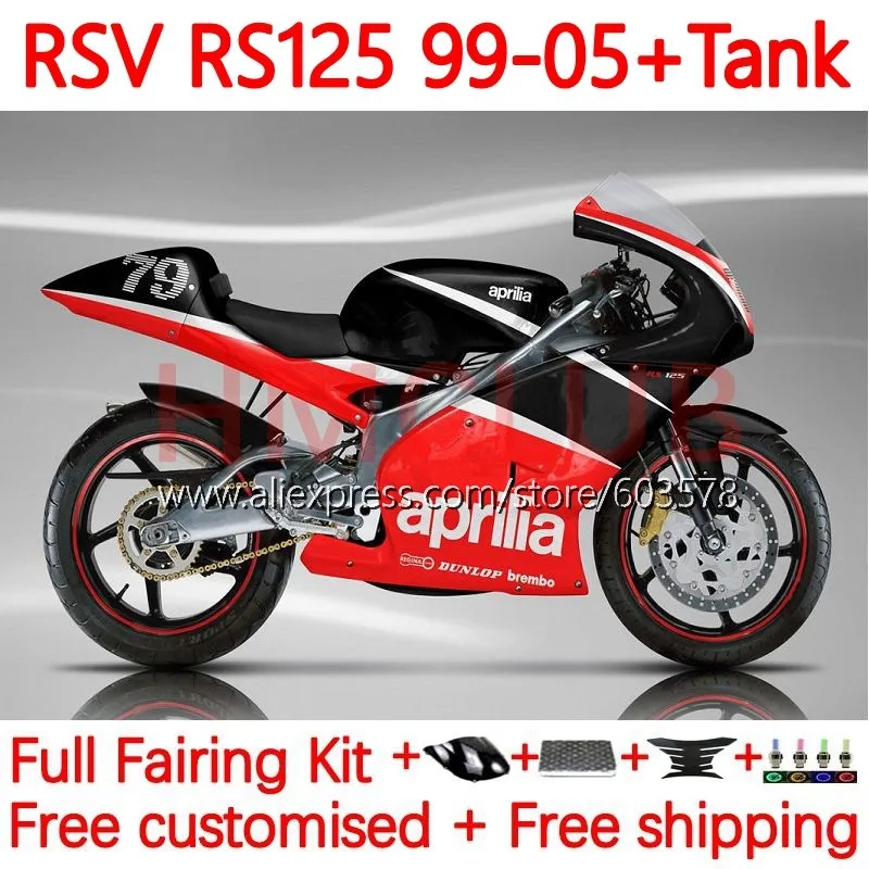 

RS125R для Aprilia RS 125 RS4 RS-125 RS125 1999 2000 2001 2002 2003 RSV125 99 01 02 03 04 05 обтекатель 155No.0 черный красный