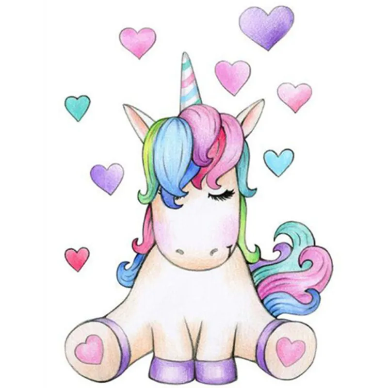 Алмазная живопись животные мультфильм единорог 5d мозаика сделай сам полностью