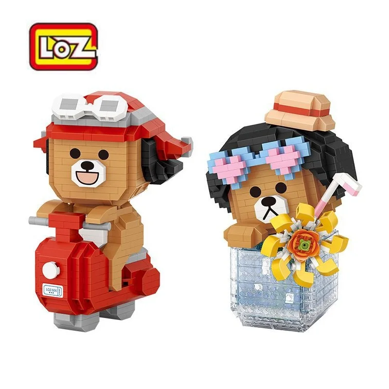 

LOZ Mini Blocks Cute Cartoon Bear Educational Toy Anime Collection Small Bricks Brinquedo Kids Gift Girl Present Birthday 9277