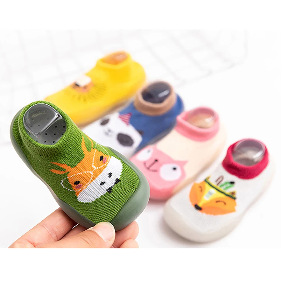 2022 Hot Baby's Socks Shoes Rubber Sole 0-3Y Home Wear Toddler Learning To Walk Shoes Infant Anti-Slip Floor Socks
