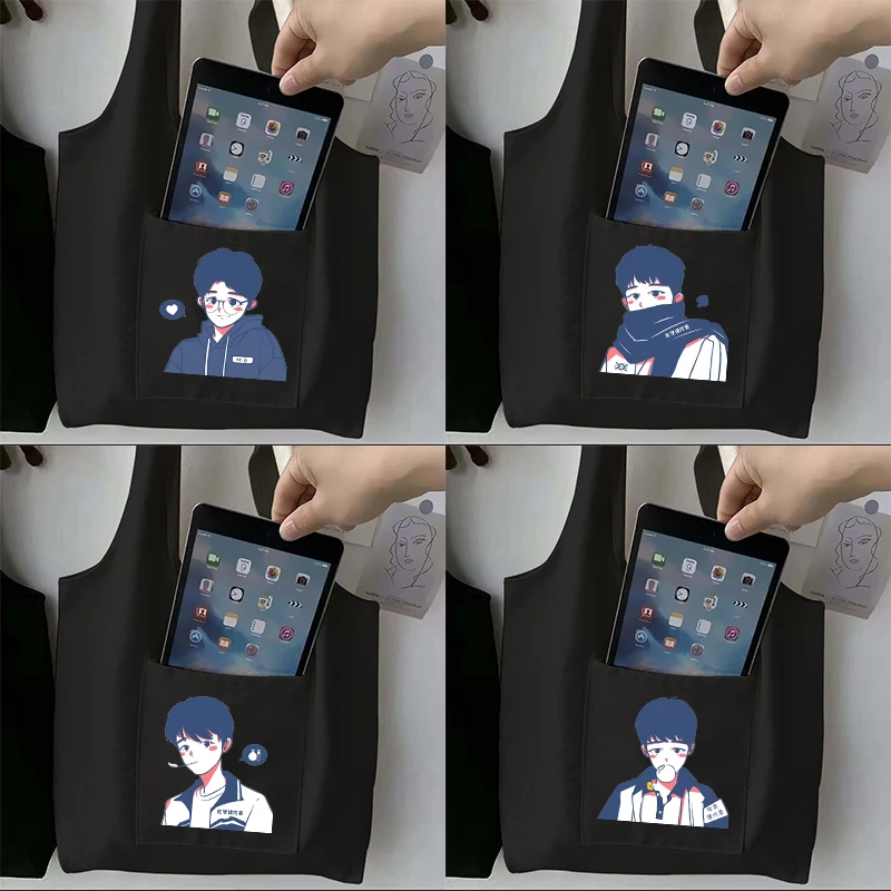 

Women Bag Large Capacity Travel Tote Bag Anime Printing Portable One-shoulder Shopping Bag High Quality Large Size Tote Bag
