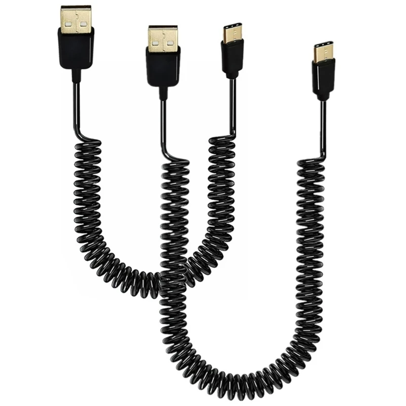 

USB 3.1 Type-C Male to USB 2.0 Male Spirals Coiled Adapter Cable Spring Telescopic Extension Wire For Data Sync