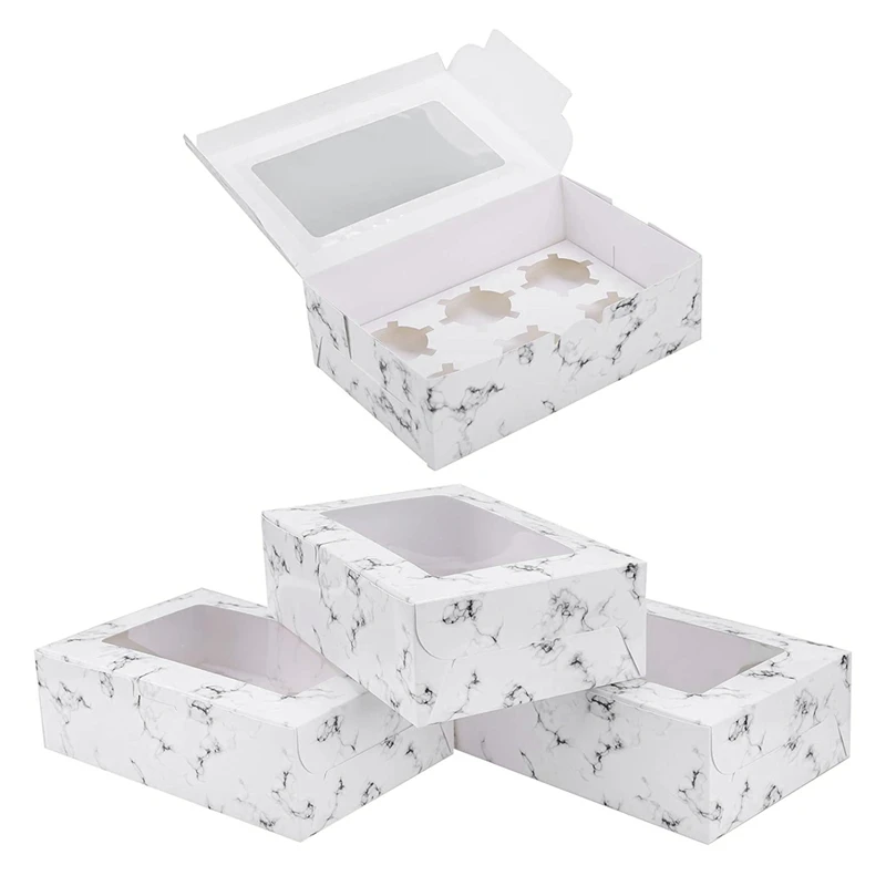 

15 упаковок мраморных коробок для печенья с окном Кондитерские коробочки для выпечки с окном коробки для тортов свадебные коробочки для под...