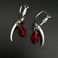 vampire earrings with bloods fang hoop earringstwilight jewelry gothic fangs fang jewelry goth goth trend