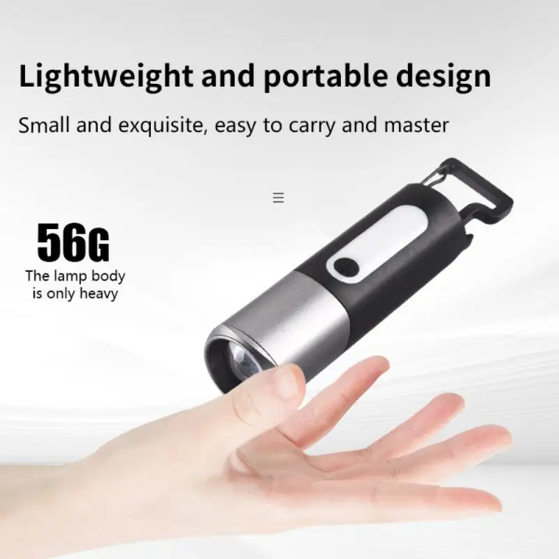 

Светодиодный мини-фонарик с USB-подзарядкой, водонепроницаемый стильный портативный фонарь с телескопическим зумом, 1 режим освещения, подходит для ночного освещения
