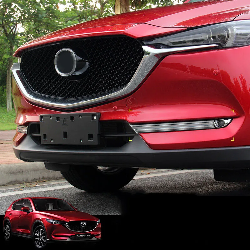 

Car Front Fog light Eyebrow Trim Sticker Garnish Decoration Strips Styling For Mazda CX-5 CX5 2017 2018 2019 2020 KF
